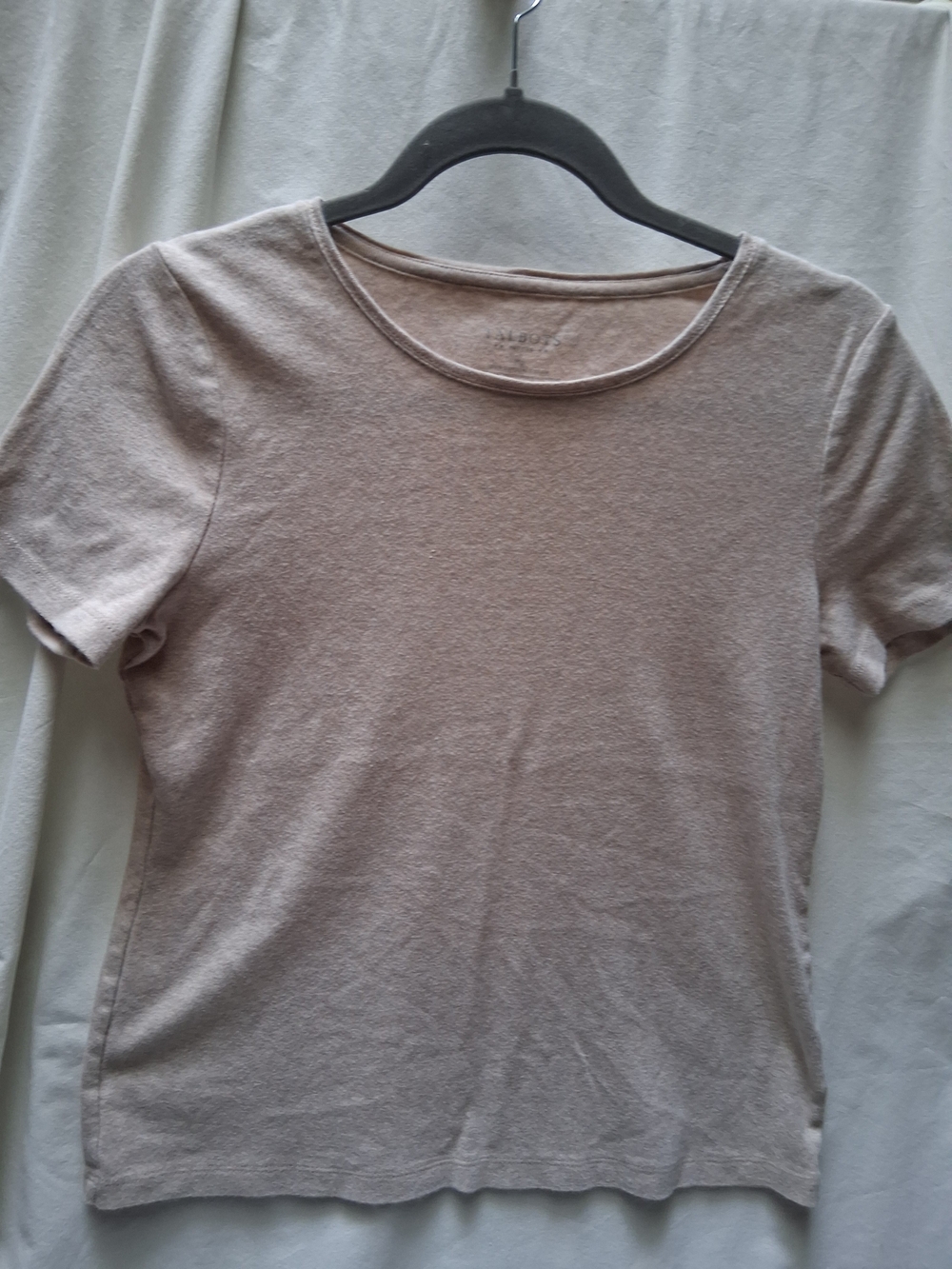 Talbots Short Sleeve Crewneck Tee in Taupe